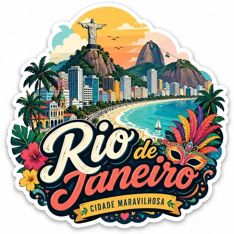 Travel City Sticker Illustrations