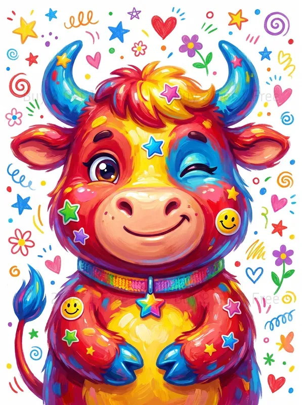 Shiny Cute Bulls Illustrations