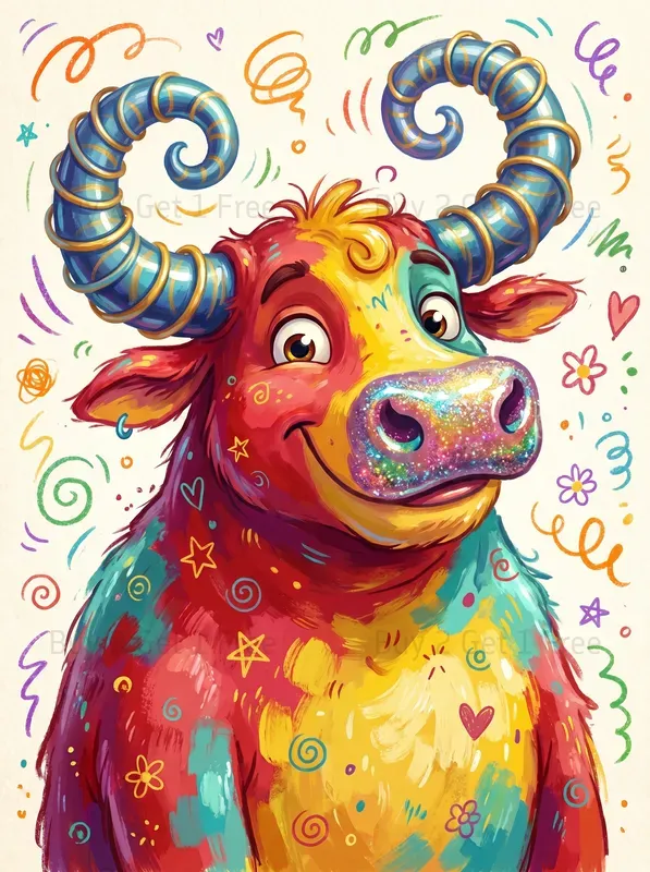 Shiny Cute Bulls Illustrations