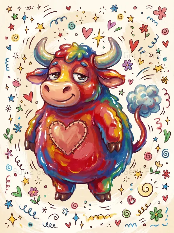 Shiny Cute Bulls Illustrations