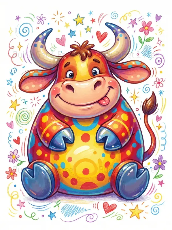 Shiny Cute Bulls Illustrations