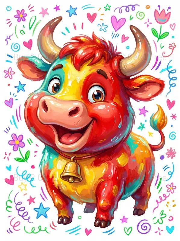 Shiny Cute Bulls Illustrations