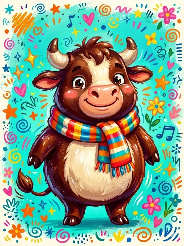 Shiny Cute Bulls Illustrations