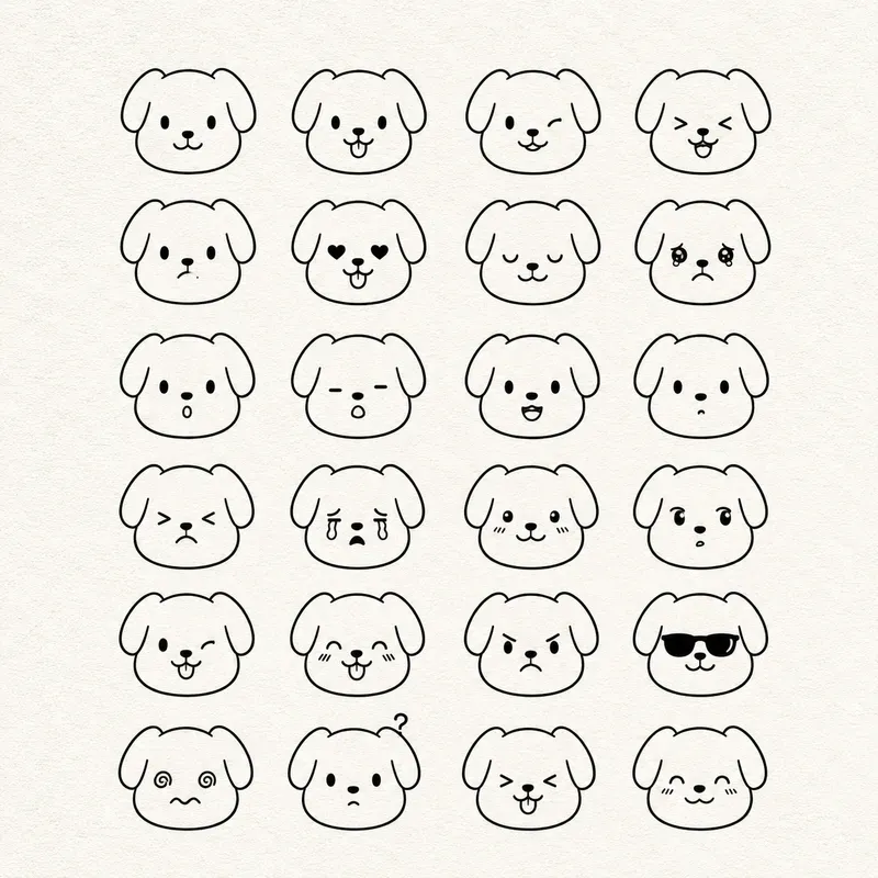 Minimal Kawaii Face Icon Collections