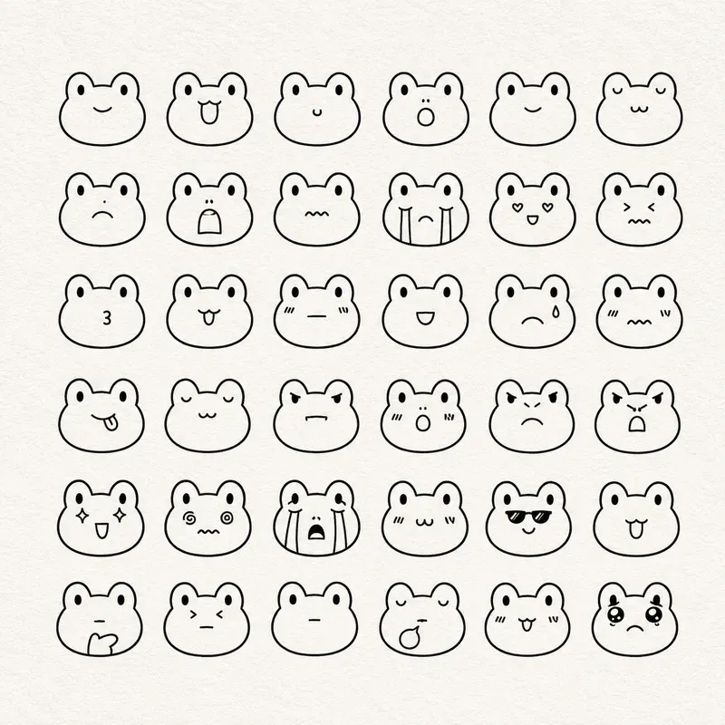 Minimal Kawaii Face Icon Collections