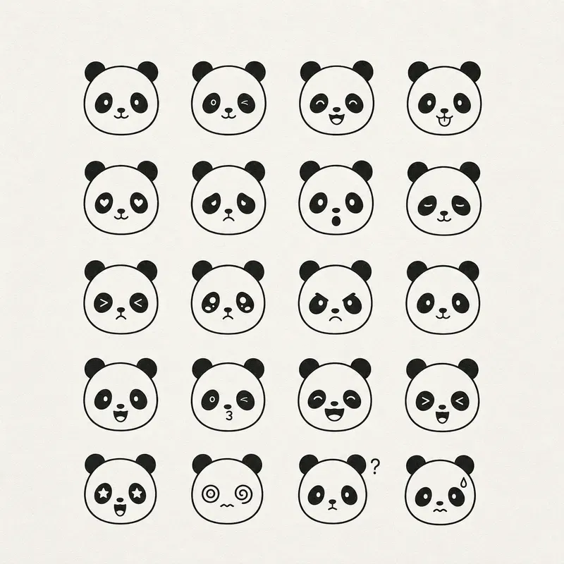 Minimal Kawaii Face Icon Collections