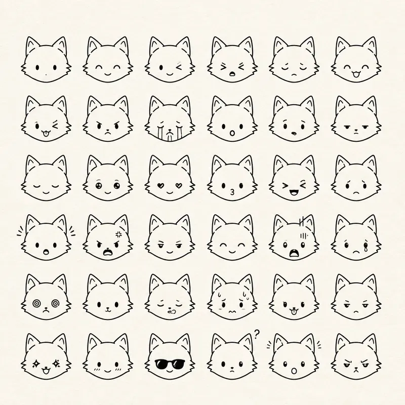 Minimal Kawaii Face Icon Collections