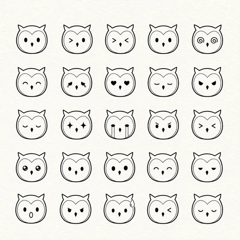 Minimal Kawaii Face Icon Collections