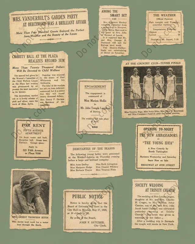 Vintage News Clipping Cutouts