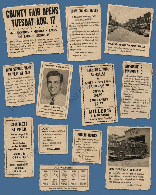 Vintage News Clipping Cutouts