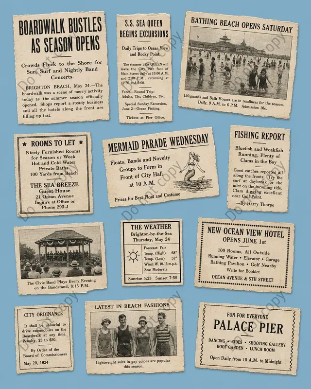 Vintage News Clipping Cutouts