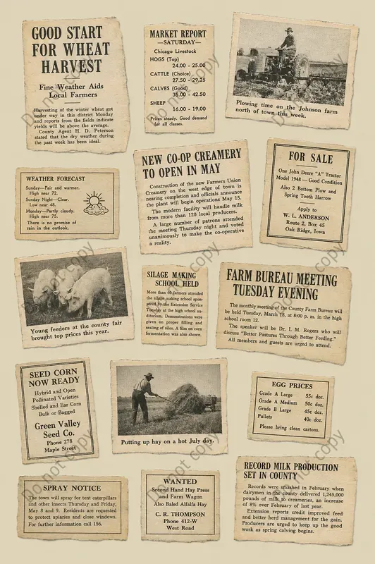 Vintage News Clipping Cutouts