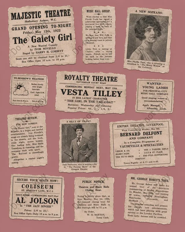 Vintage News Clipping Cutouts