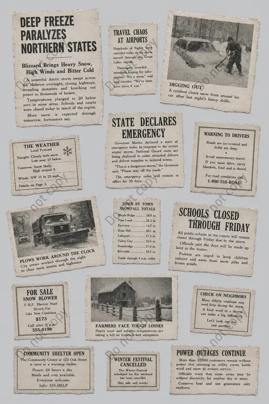 Vintage News Clipping Cutouts