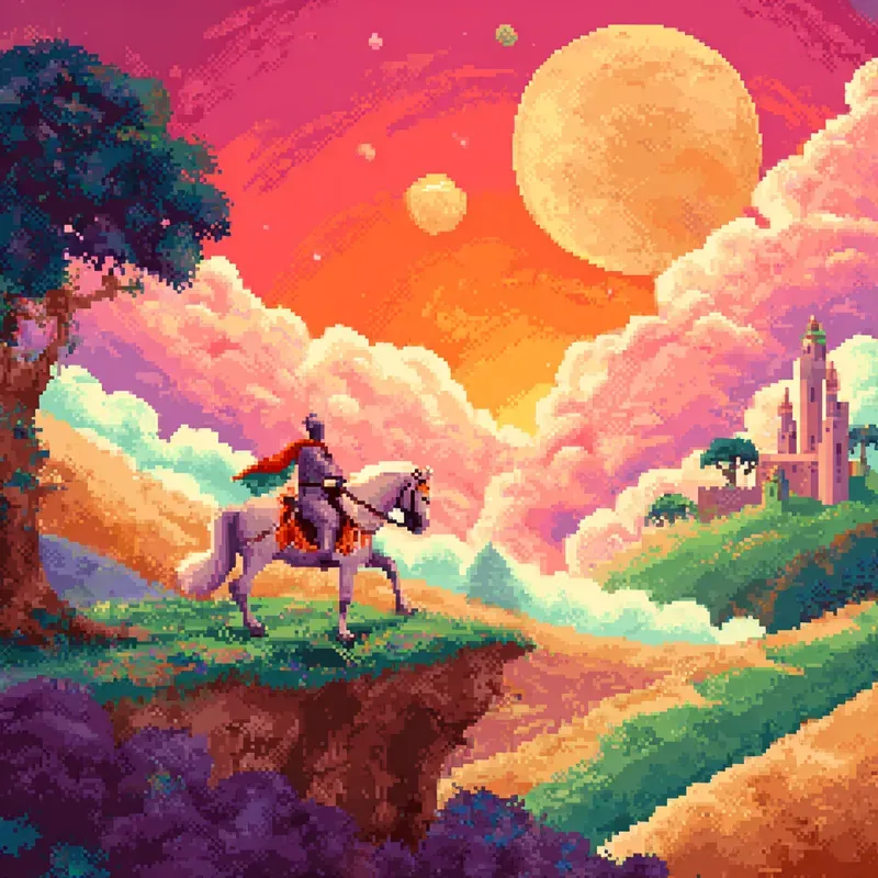 Vibrant Fairytale Pixel Art Paintings