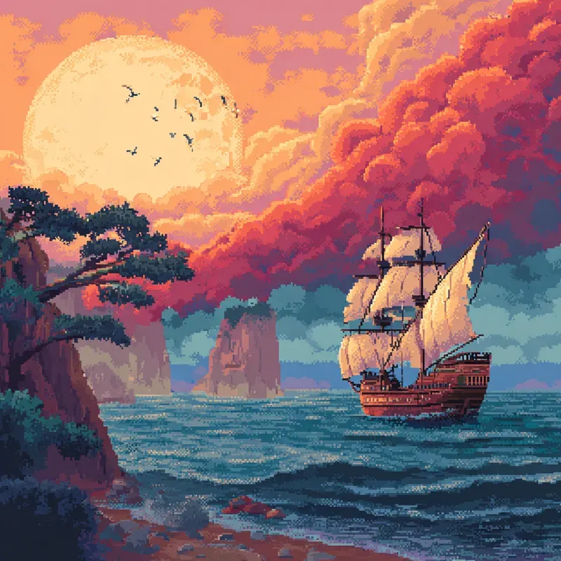 Vibrant Fairytale Pixel Art Paintings