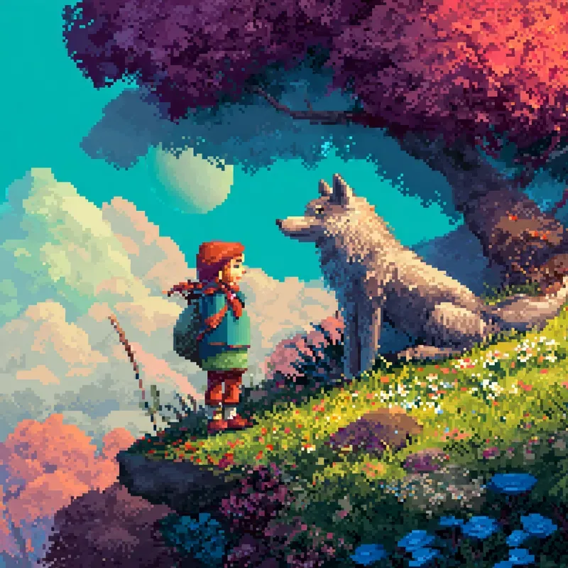Vibrant Fairytale Pixel Art Paintings