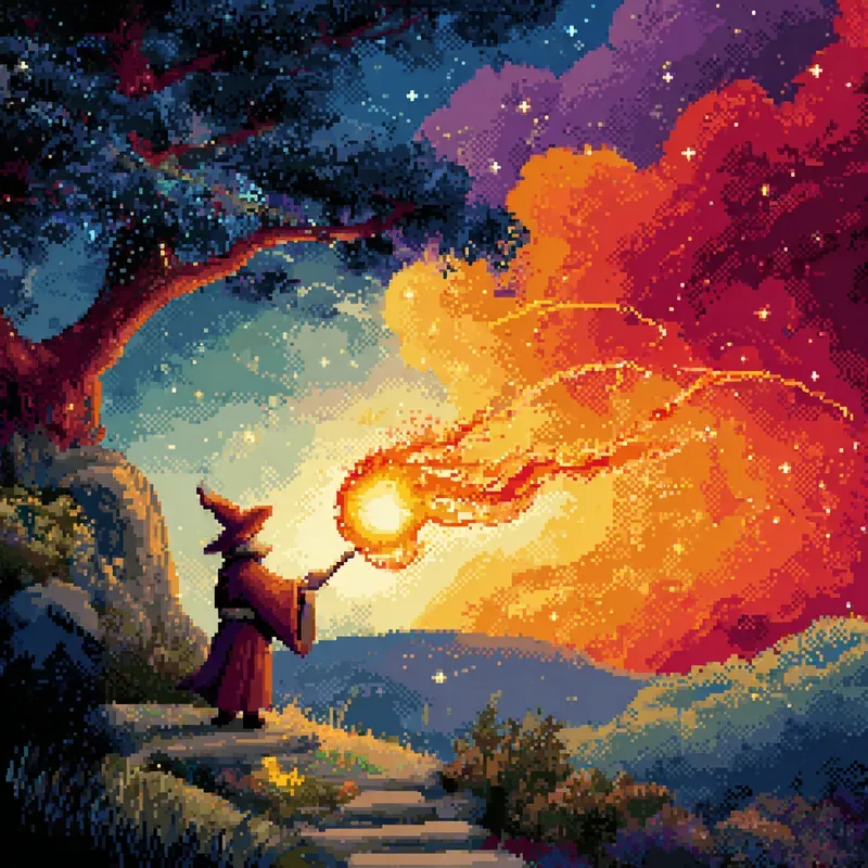 Vibrant Fairytale Pixel Art Paintings