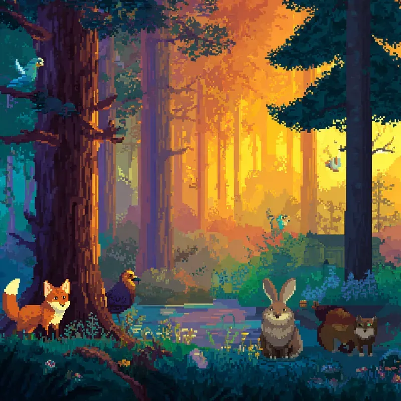 Vibrant Fairytale Pixel Art Paintings