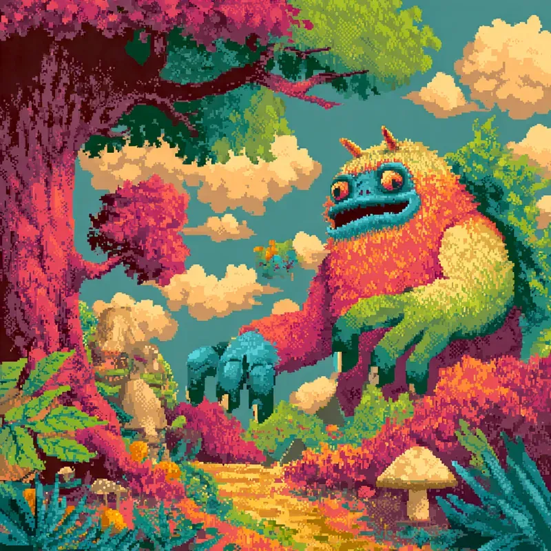 Vibrant Fairytale Pixel Art Paintings