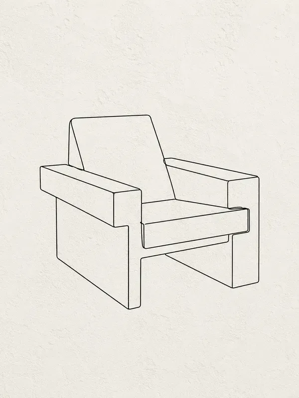 Minimalist Line Art Brutalist Furniture