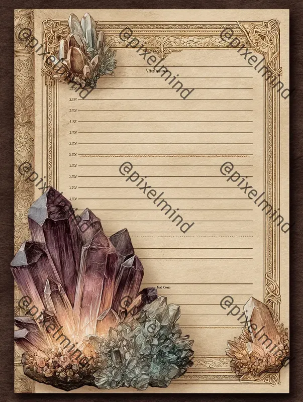 Crystal Corners Vintage Notebook Pages