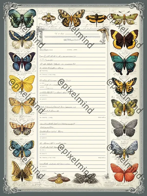 Crystal Corners Vintage Notebook Pages