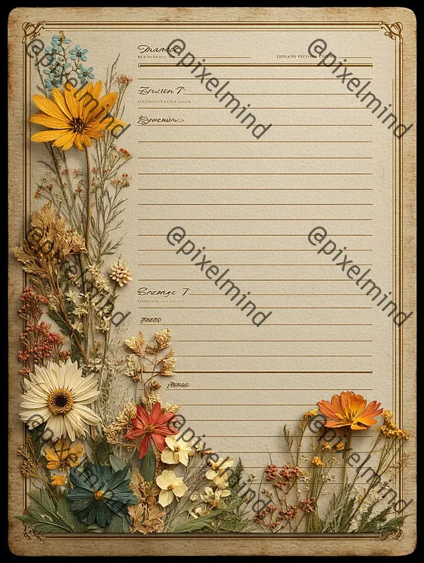 Crystal Corners Vintage Notebook Pages
