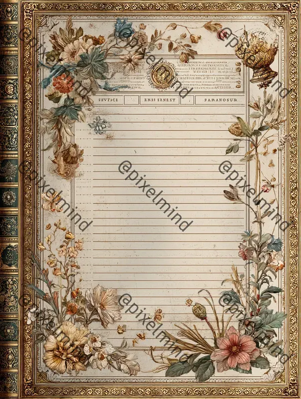Crystal Corners Vintage Notebook Pages