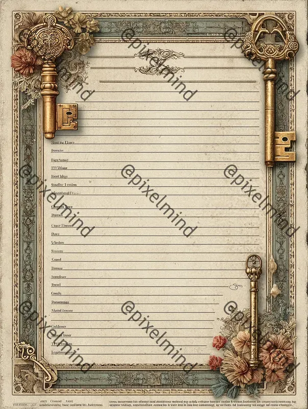 Crystal Corners Vintage Notebook Pages