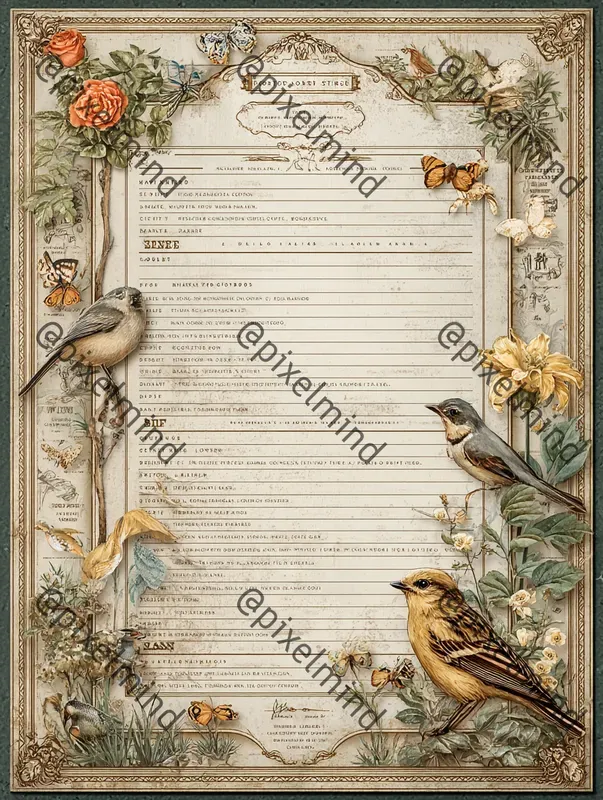 Crystal Corners Vintage Notebook Pages