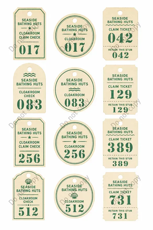 Cloakroom Claim Tag Sheets