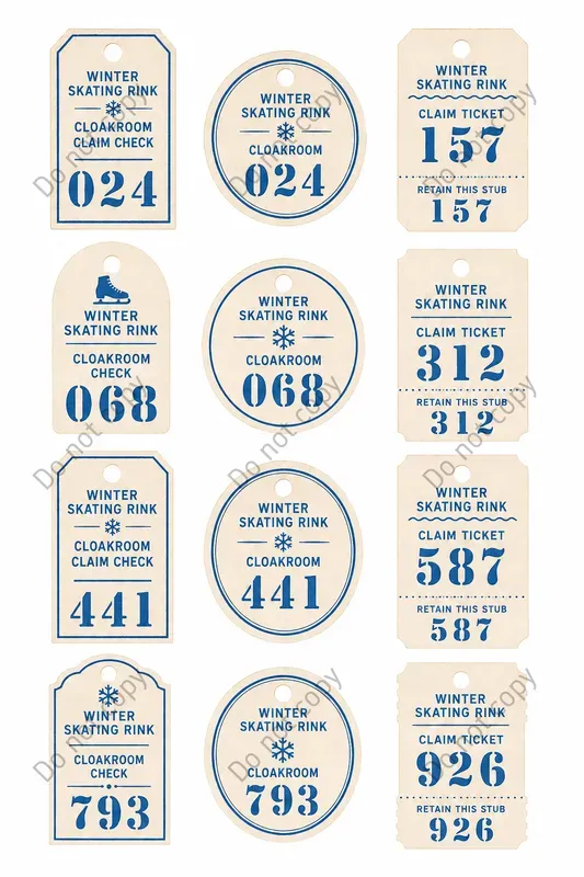 Cloakroom Claim Tag Sheets