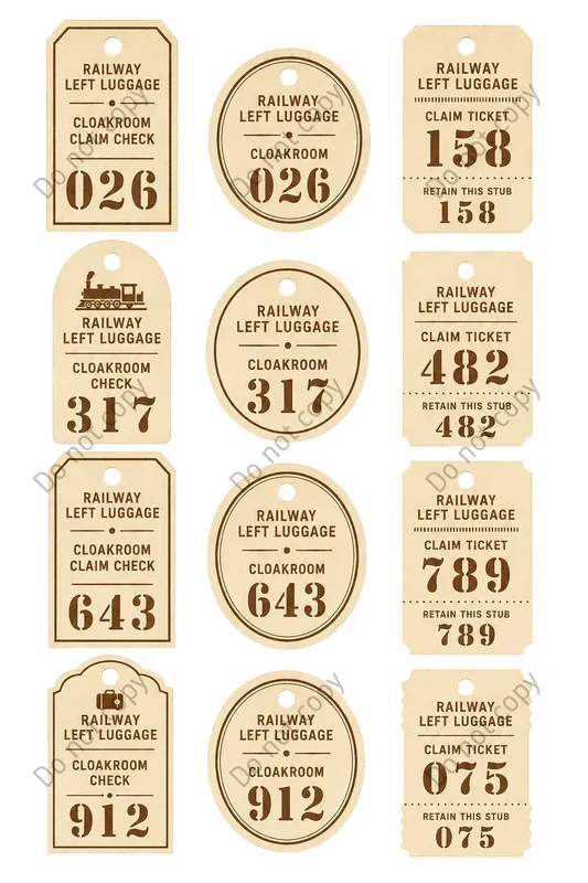 Cloakroom Claim Tag Sheets