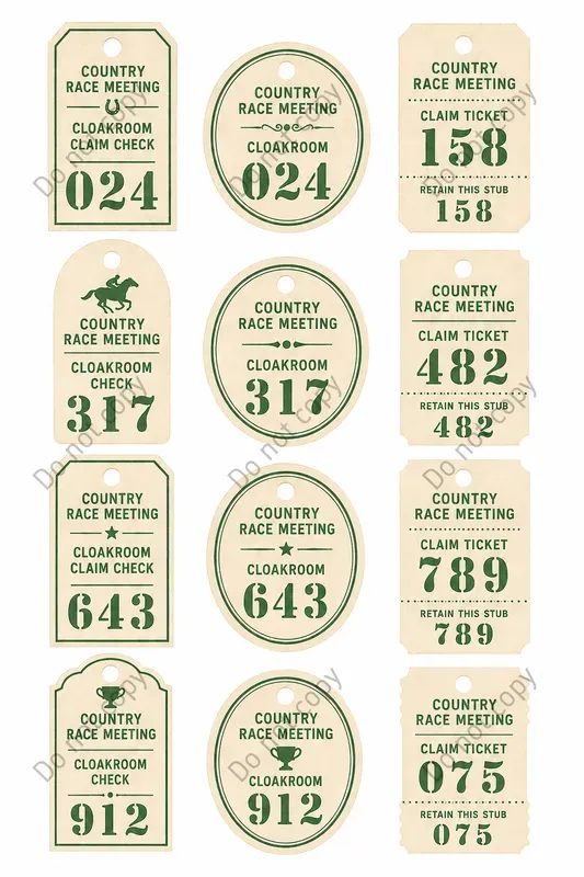 Cloakroom Claim Tag Sheets