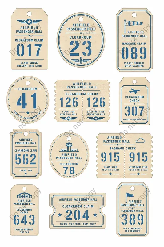 Cloakroom Claim Tag Sheets
