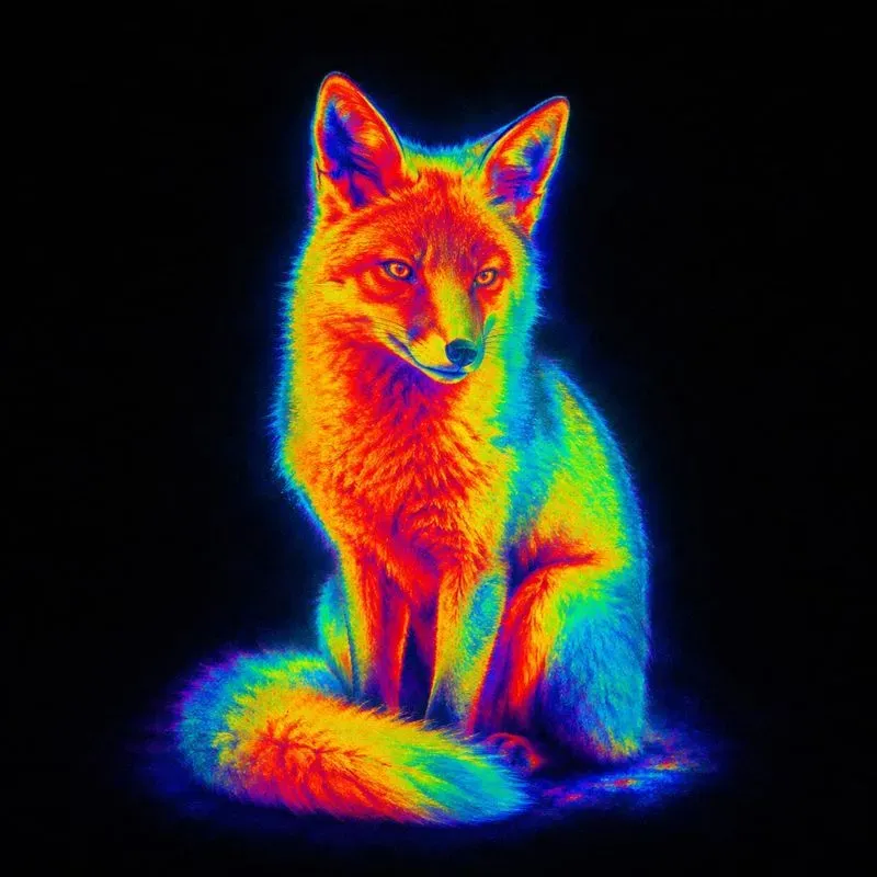 Neon Thermal Hologram Portraits