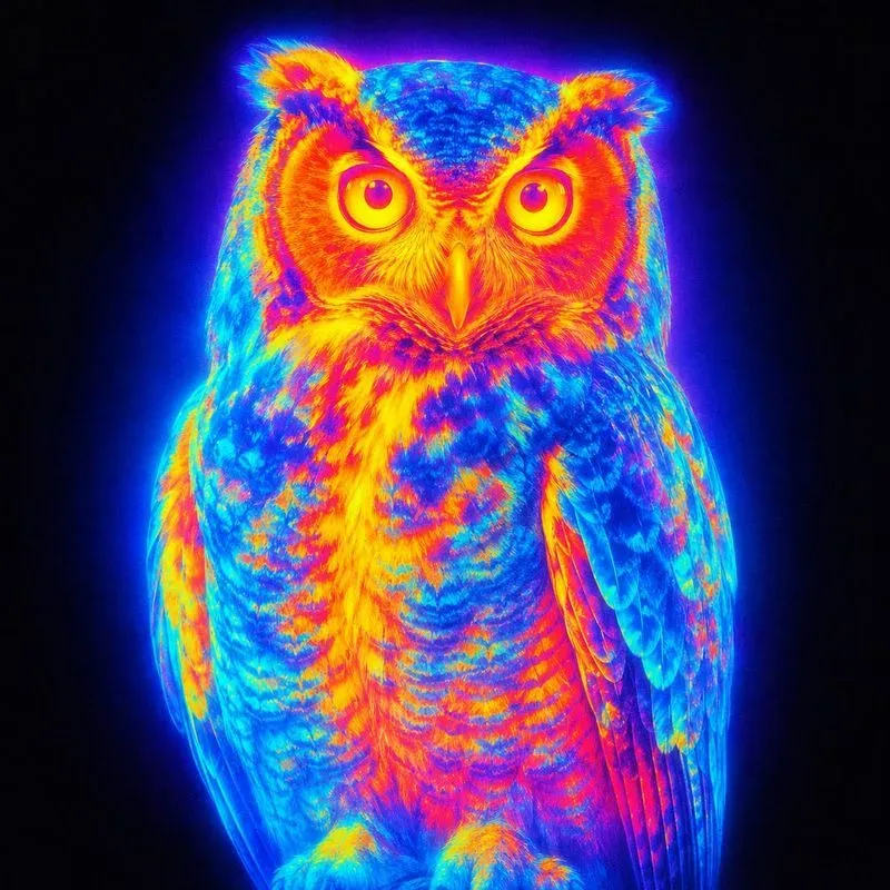 Neon Thermal Hologram Portraits