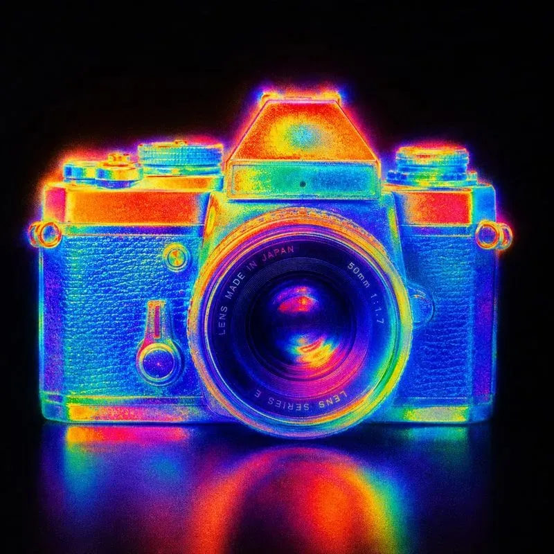 Neon Thermal Hologram Portraits