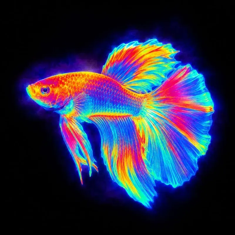 Neon Thermal Hologram Portraits