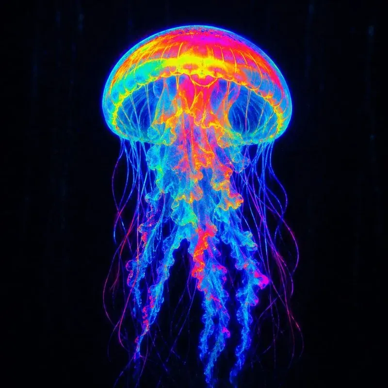 Neon Thermal Hologram Portraits