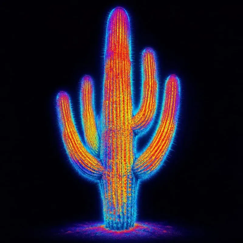 Neon Thermal Hologram Portraits