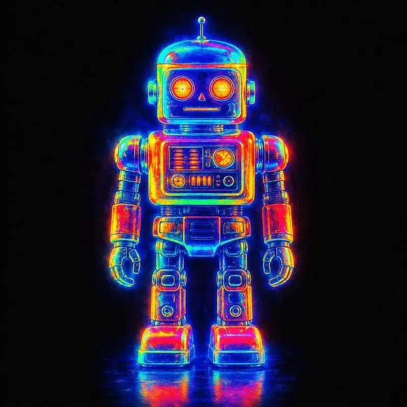 Neon Thermal Hologram Portraits