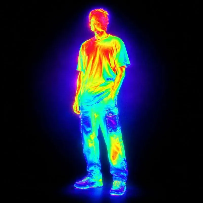 Neon Thermal Hologram Portraits