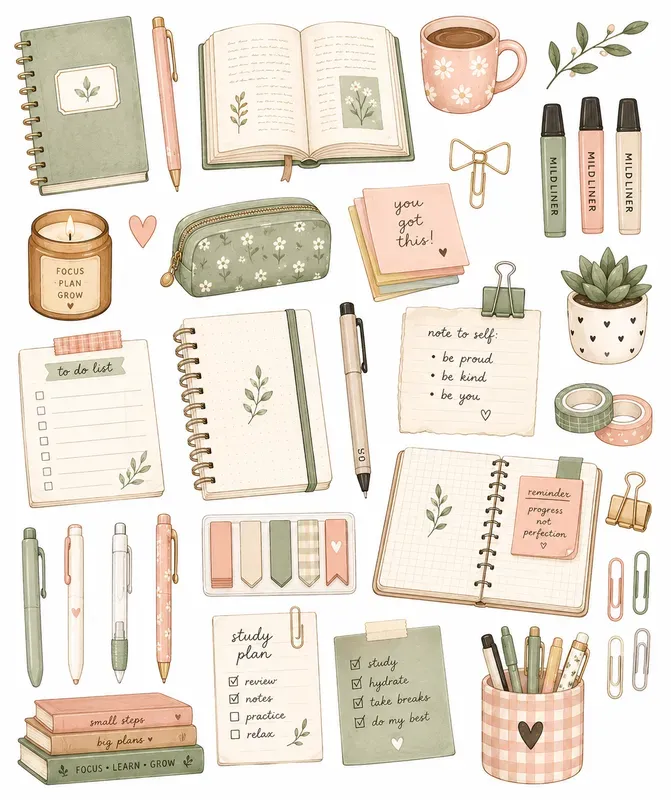 Aesthetic Digital Planner Sticker Sheets