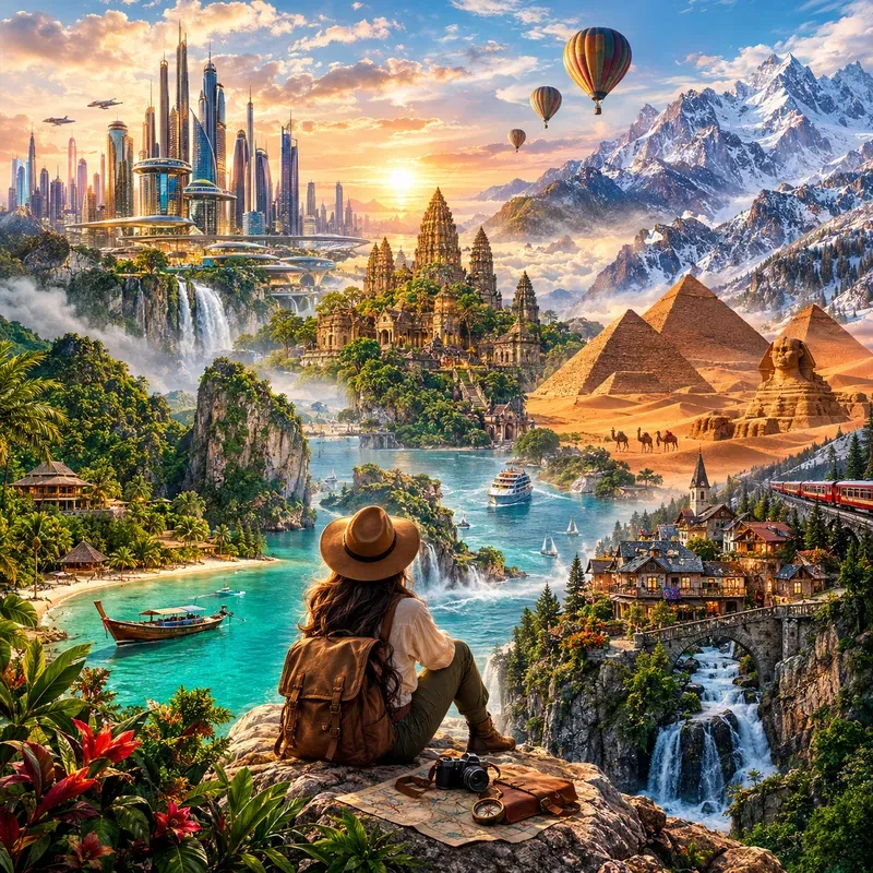 Wanderlust World Travel Collages