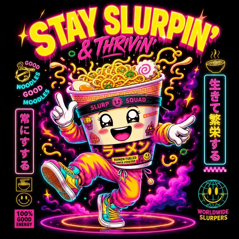 Neon Mascot Streetwear Posters