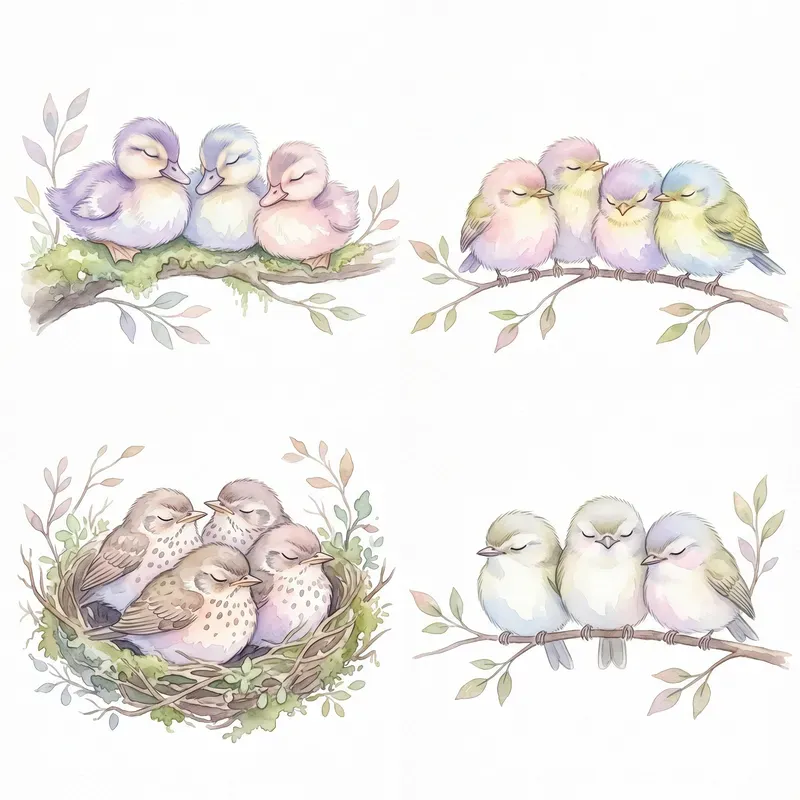 Watercolor Baby Woodland Animals