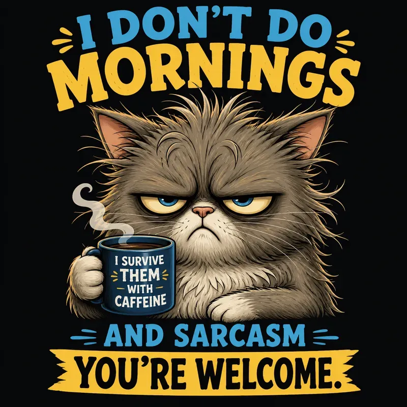 Sleepy Mood Sarcastic Cartoon Designs