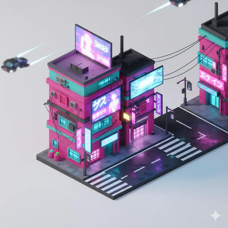 Isometric 3D Building Environment Art